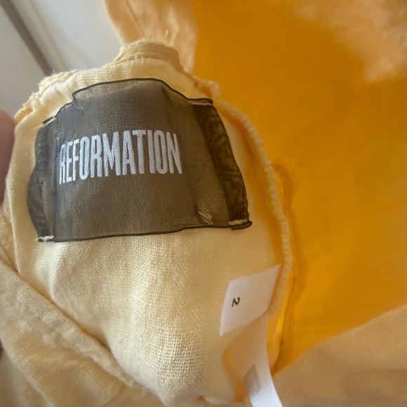 Reformation Yellow Sleeveless Dress with Bow Detail - Picture 4 of 5